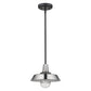 HomeRoots Shallow Plate Adjustable Pendant Light in Silver Finish