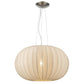 HomeRoots Shanghai 1-Light Pendant With Sheer Pearl Ribbon Shade in Brushed Nickel Finish