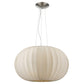 HomeRoots Shanghai 1-Light Pendant With Sheer Pearl Ribbon Shade in Brushed Nickel Finish