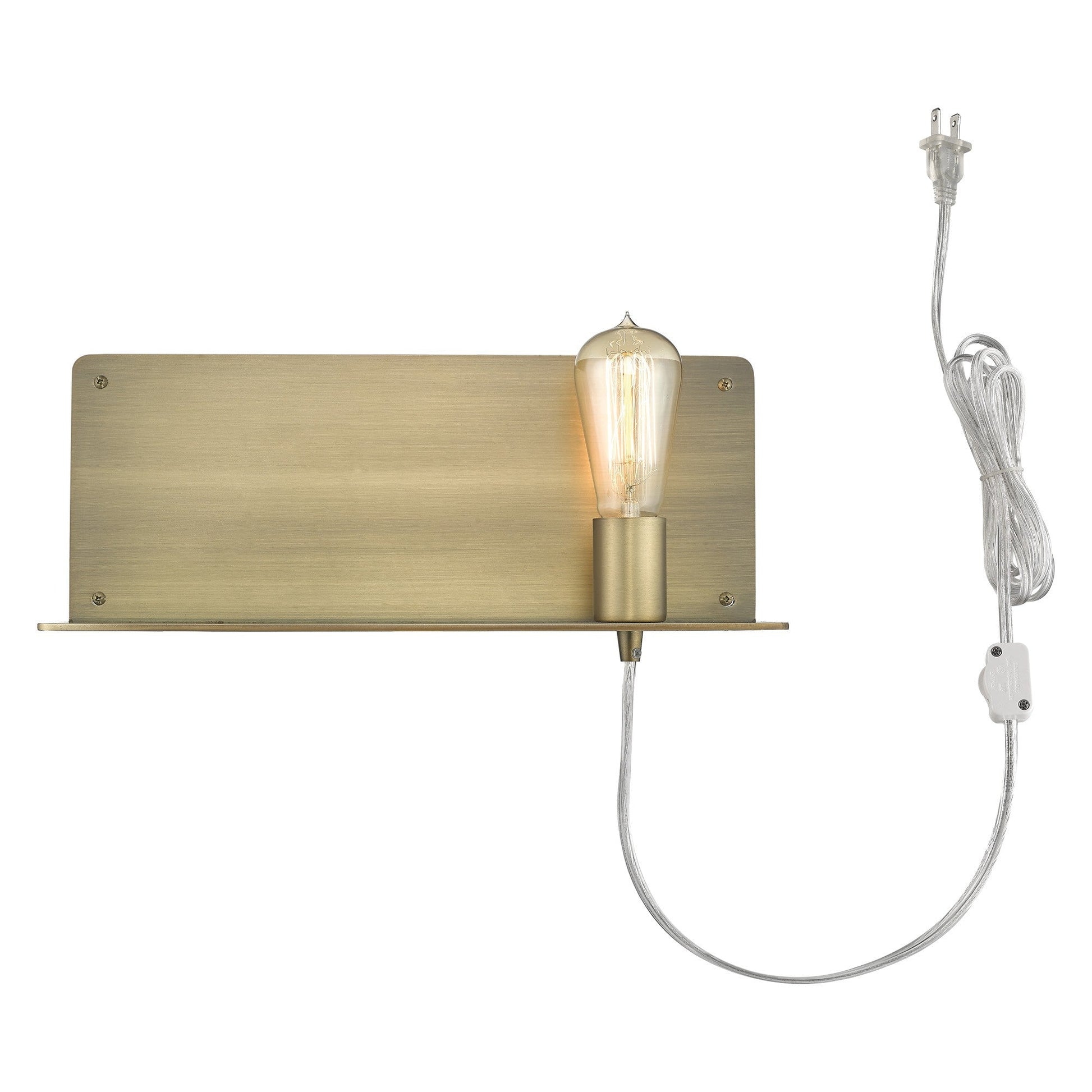 HomeRoots Shelf Wall Light in Dull Gold Finish