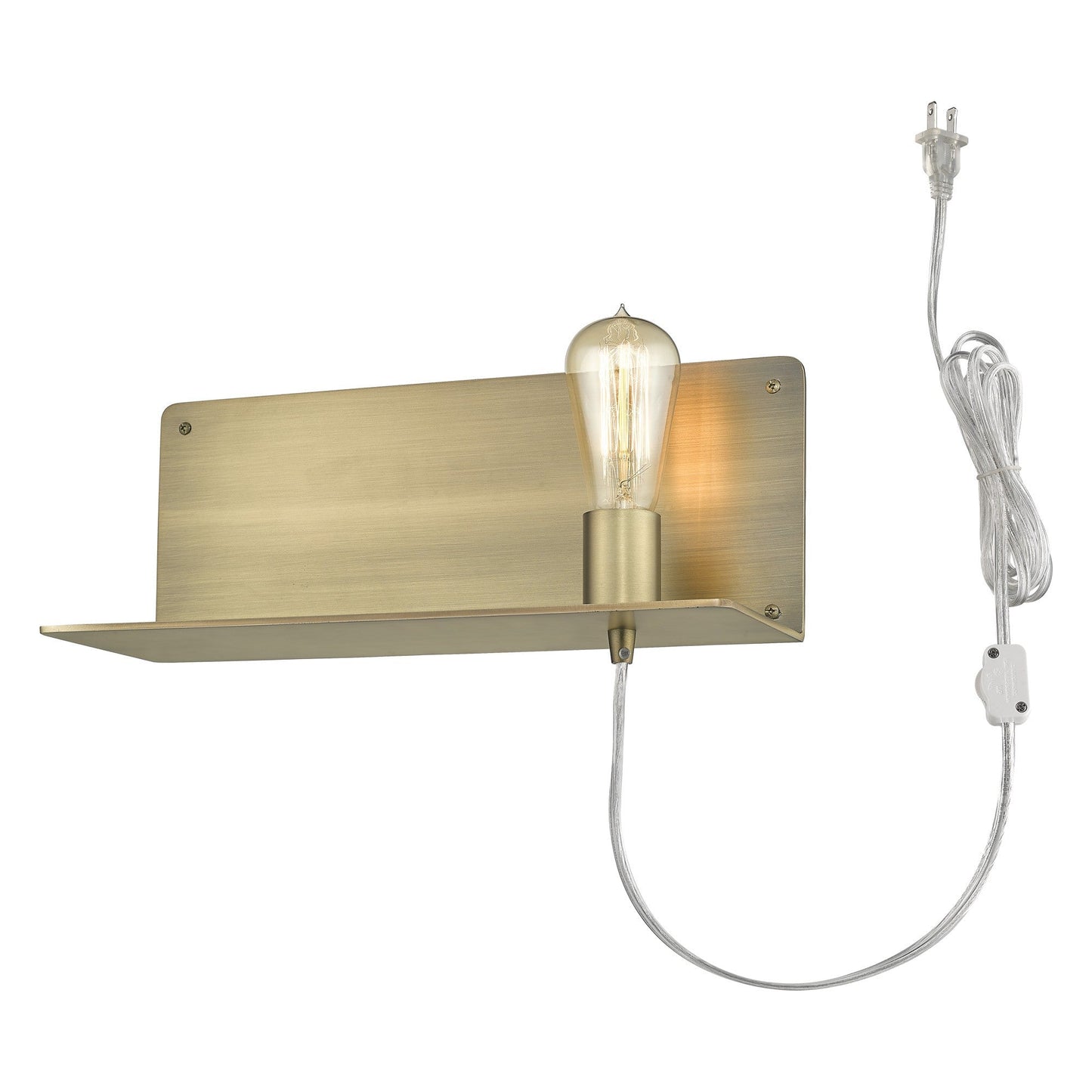 HomeRoots Shelf Wall Light in Dull Gold Finish