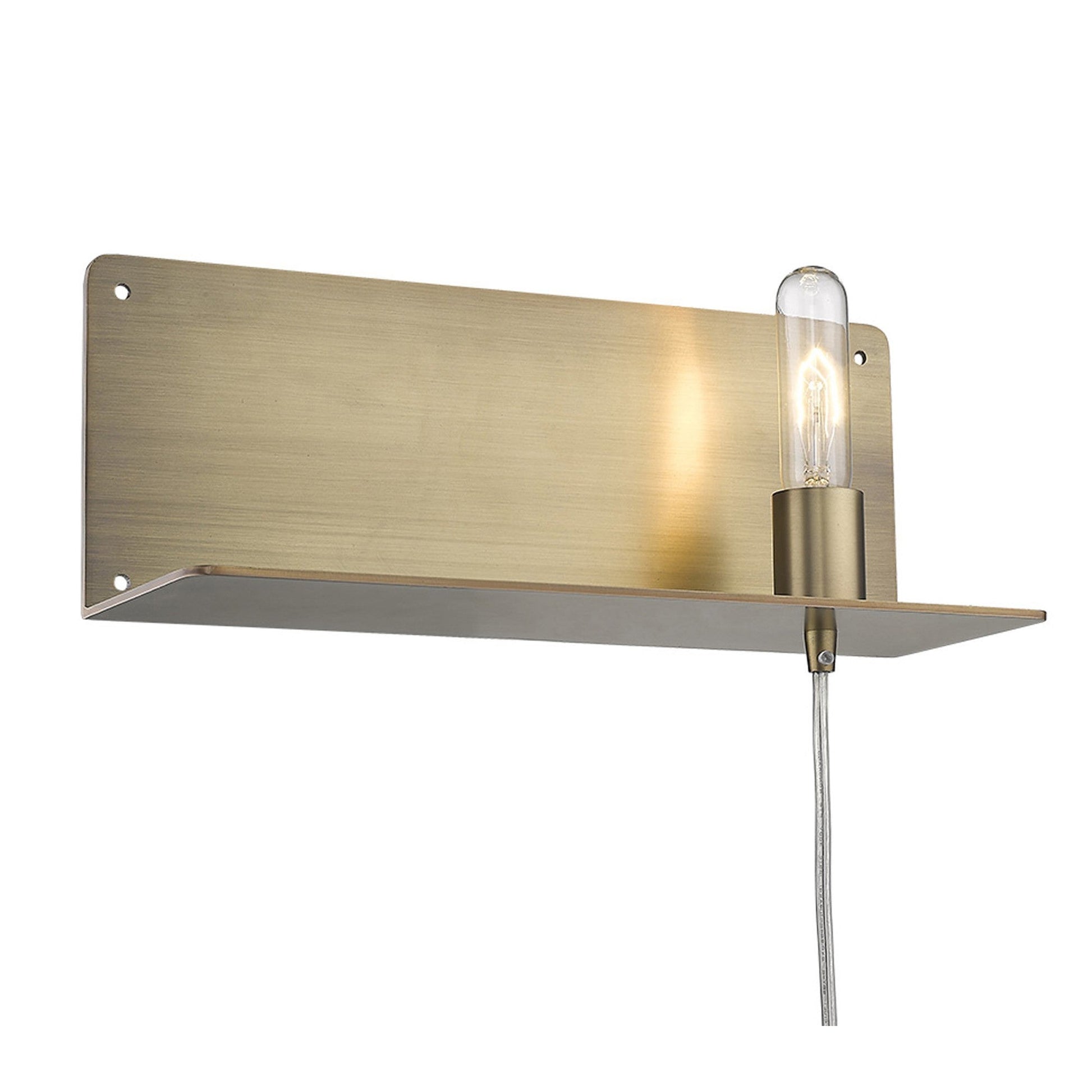 HomeRoots Shelf Wall Light in Dull Gold Finish