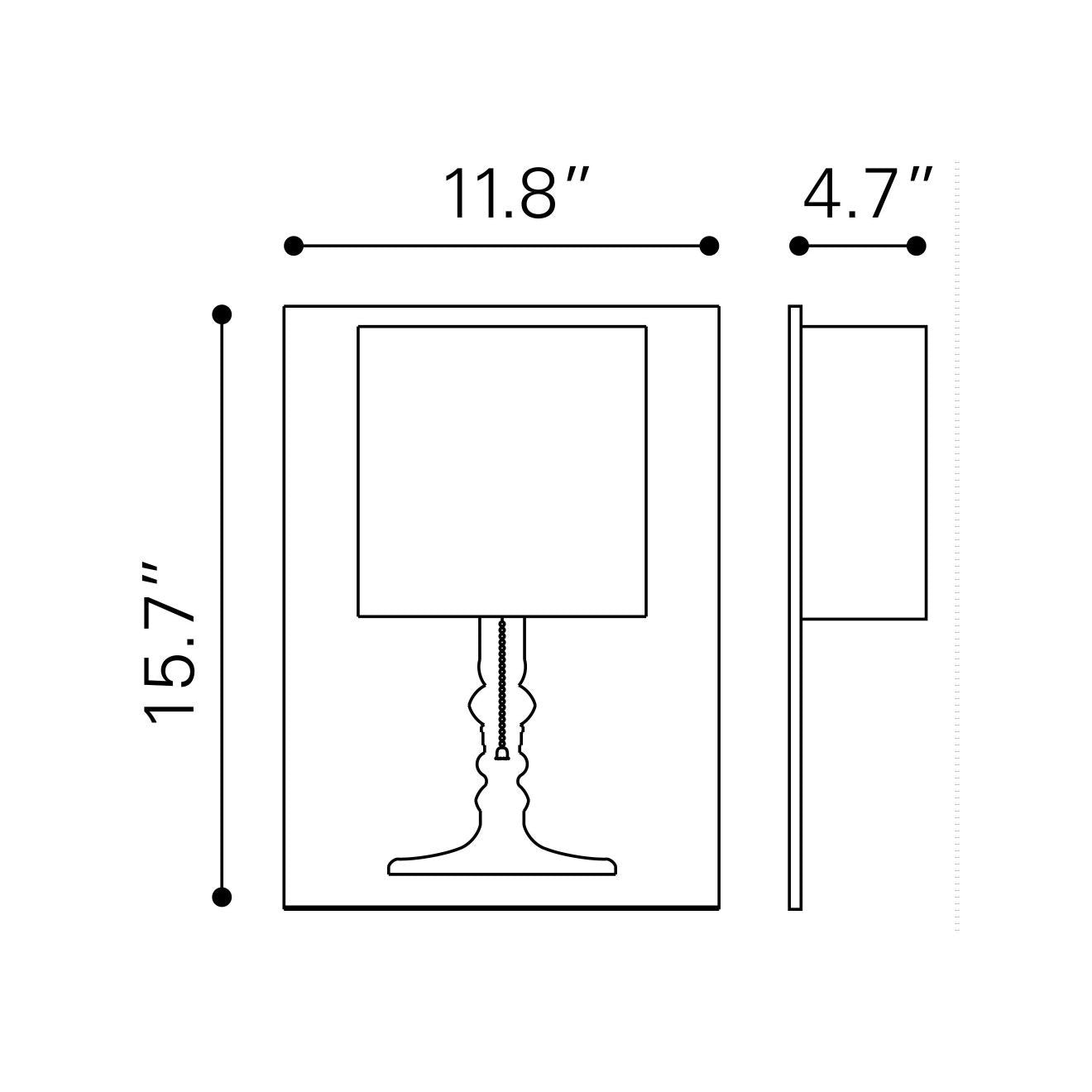 HomeRoots Silhouette Wall Lamp In Black And White Finish