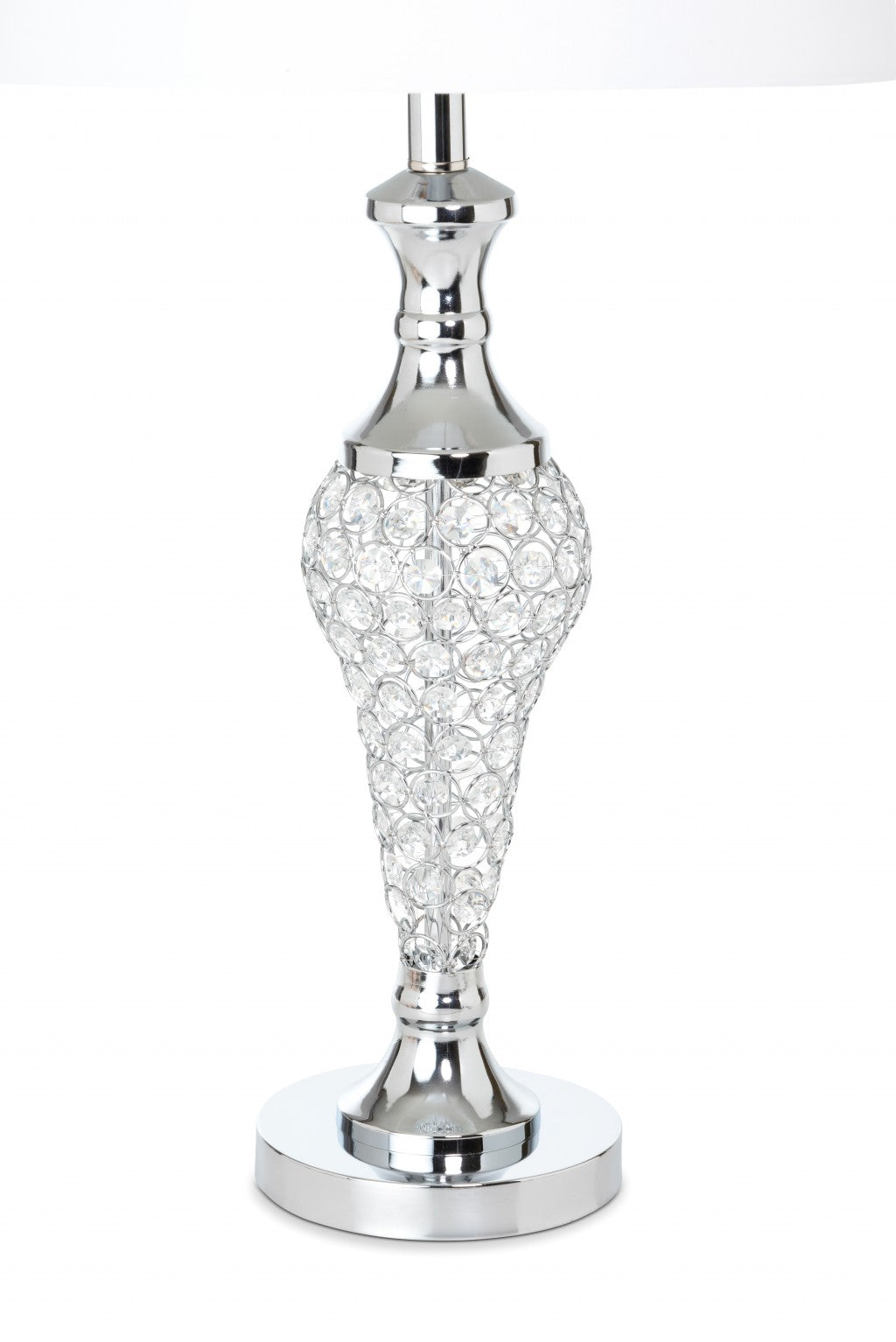 HomeRoots Silver Acrylic Beads Metal Table Lamps in Set of 2