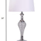 HomeRoots Silver Acrylic Beads Metal Table Lamps in Set of 2