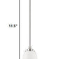 HomeRoots Silver Hanging Light with Frosted Glass Shade