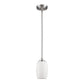 HomeRoots Silver Hanging Light with Frosted Glass Shade