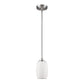 HomeRoots Silver Hanging Light with Frosted Glass Shade