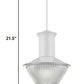 HomeRoots Skylar 1-Light Pendant With Halophane Glass Shade in White Finish