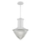 HomeRoots Skylar 1-Light Pendant With Halophane Glass Shade in White Finish