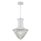HomeRoots Skylar 1-Light Pendant With Halophane Glass Shade in White Finish