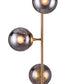 HomeRoots Smoked Glass Ceiling Lamp With Gold Berry Finish