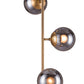 HomeRoots Smoked Glass Ceiling Lamp With Gold Berry Finish