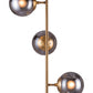 HomeRoots Smoked Glass Ceiling Lamp With Gold Berry Finish