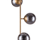HomeRoots Smoked Glass Ceiling Lamp With Gold Berry Finish
