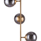 HomeRoots Smoked Glass Ceiling Lamp With Gold Berry Finish