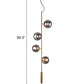 HomeRoots Smoked Glass Ceiling Lamp With Gold Berry Finish