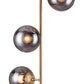 HomeRoots Smoked Glass Ceiling Lamp With Gold Berry Finish