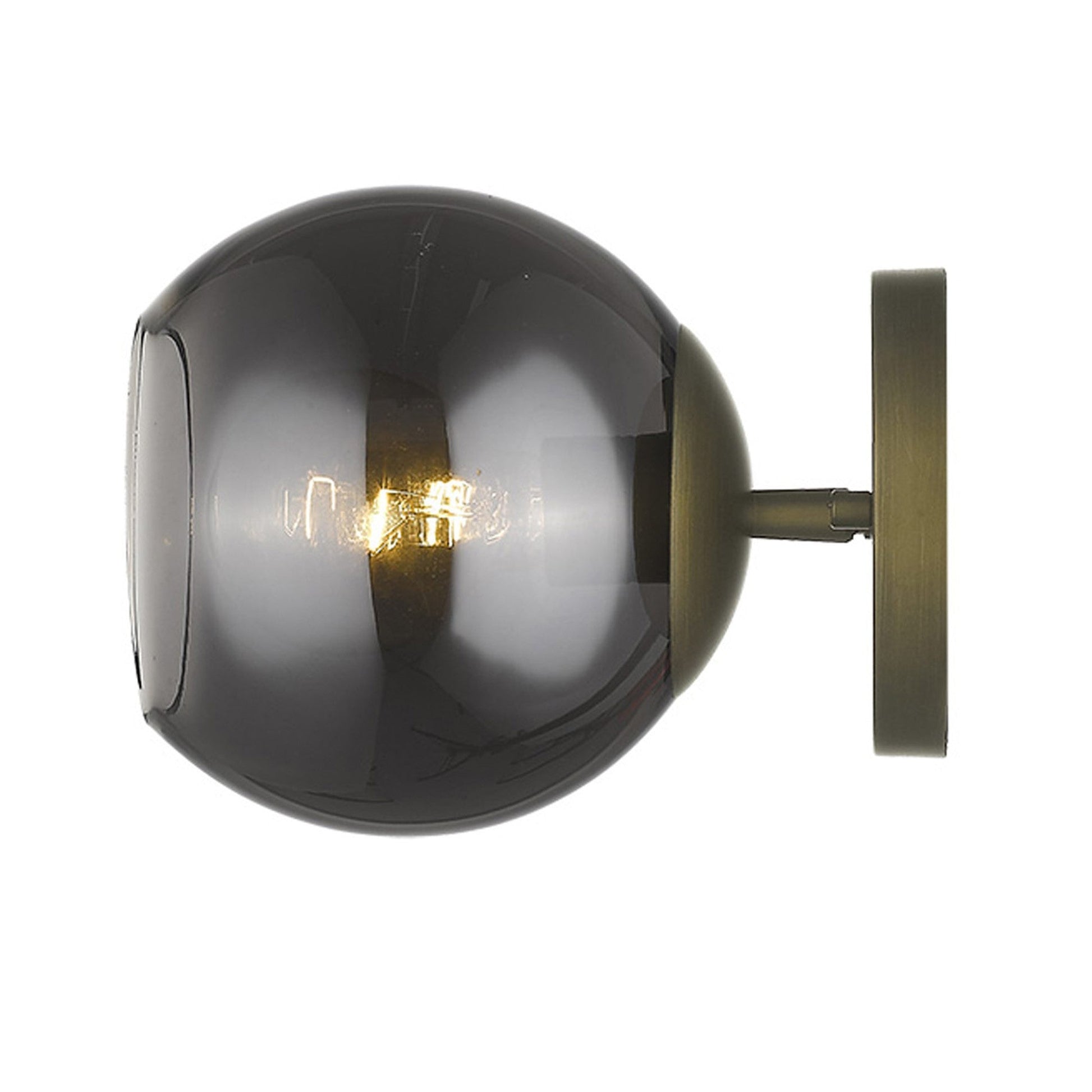HomeRoots Smoked Glass Wall Light With Gold Finish