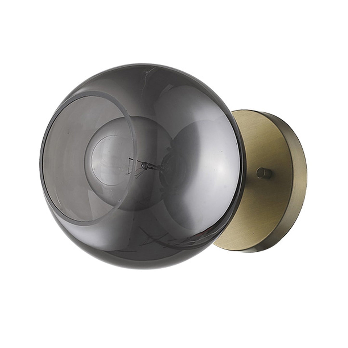 HomeRoots Smoked Glass Wall Light With Gold Finish