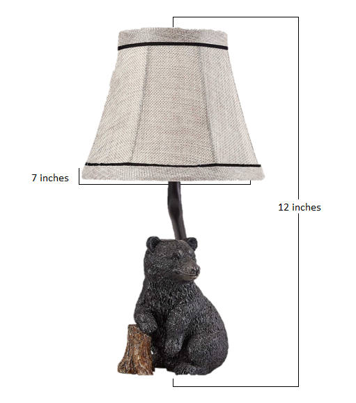 HomeRoots Smokey Bear in Woodlands Accent Lamp in Black Finish