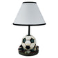 HomeRoots Soccer Themed Table Lamp With White Shade and Black Finish
