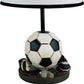 HomeRoots Soccer Themed Table Lamp With White Shade and Black Finish