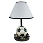 HomeRoots Soccer Themed Table Lamp With White Shade and Black Finish