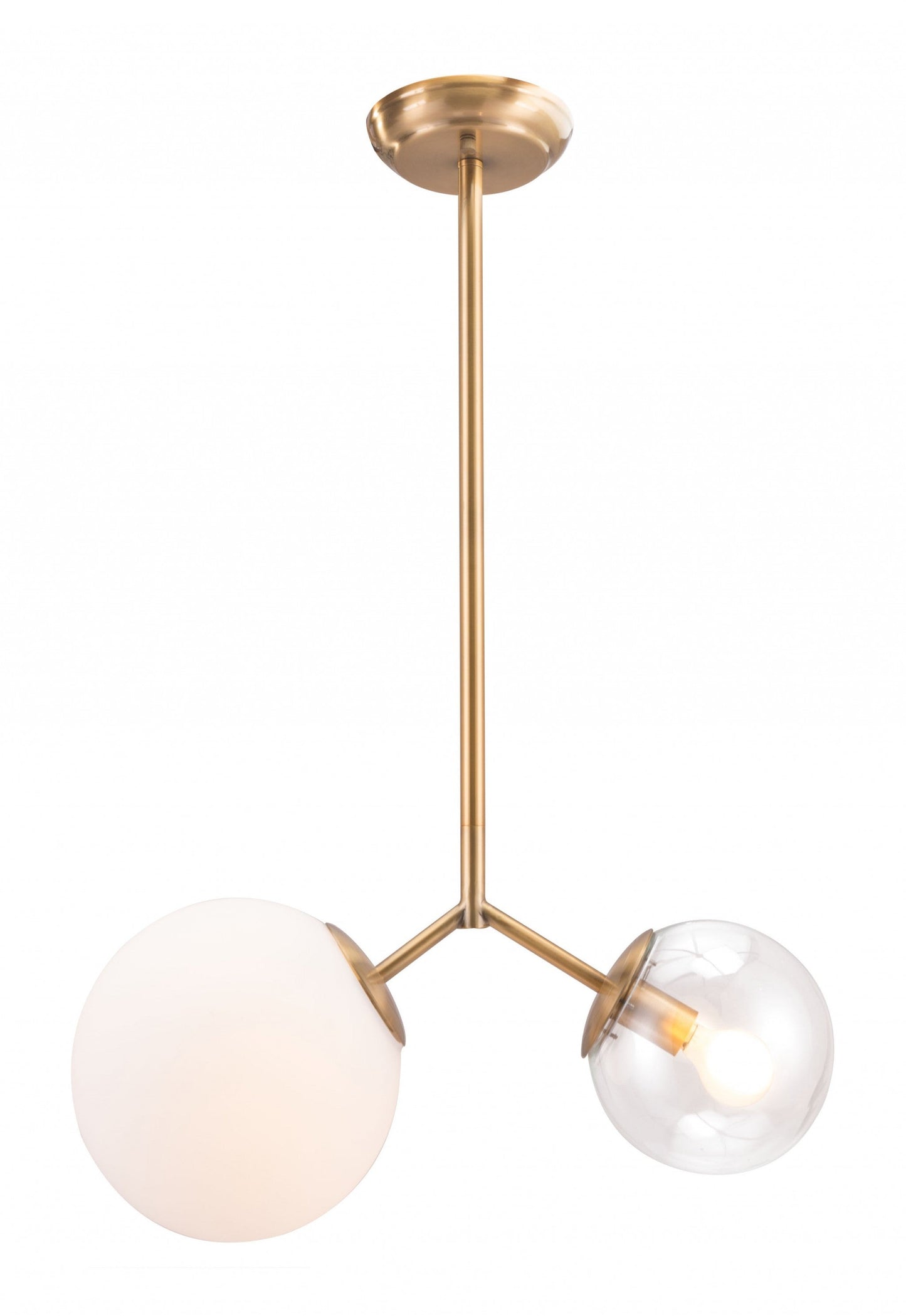 HomeRoots Solar Eclipse Ceiling Lamp With Gold Finish