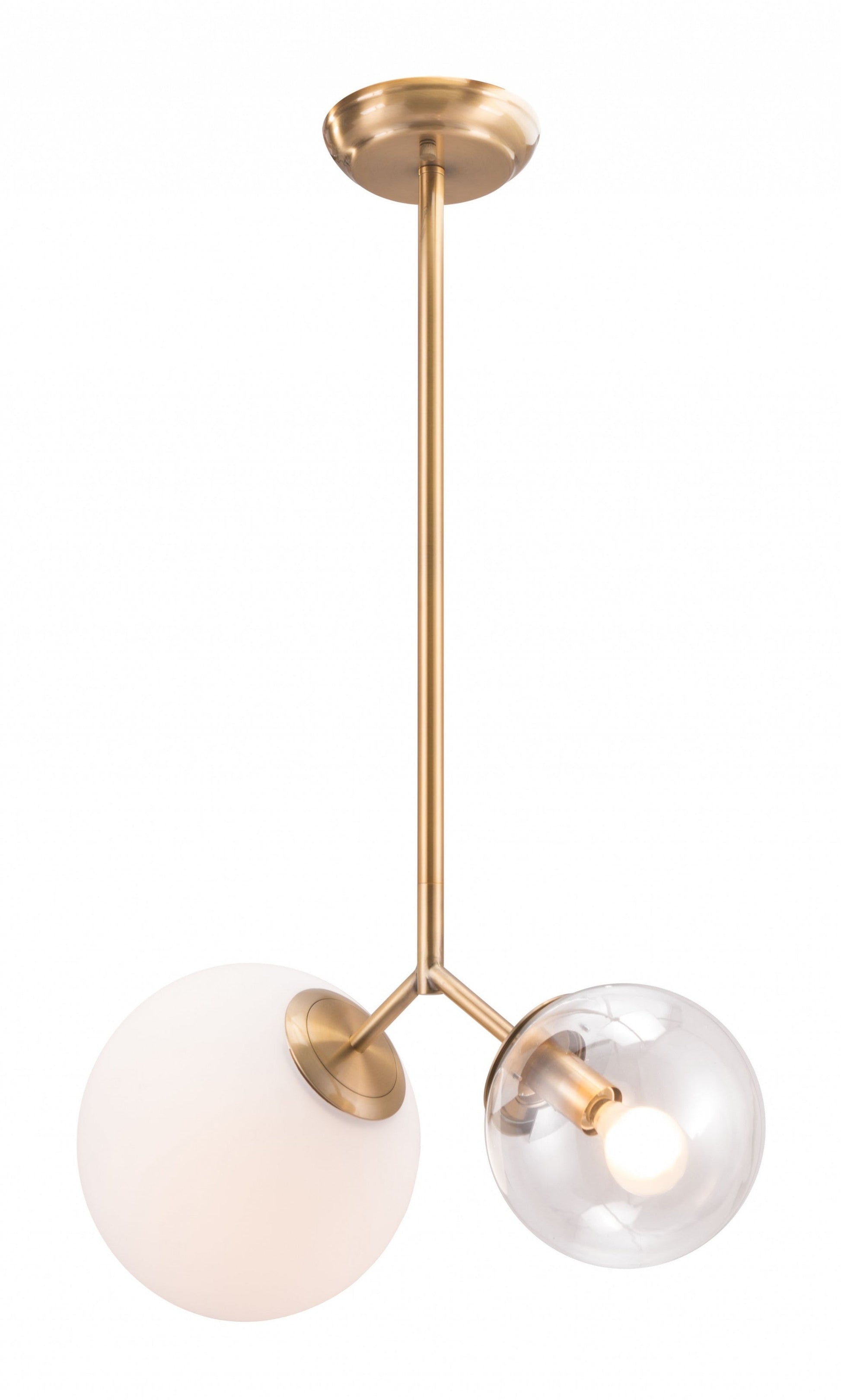 HomeRoots Solar Eclipse Ceiling Lamp With Gold Finish
