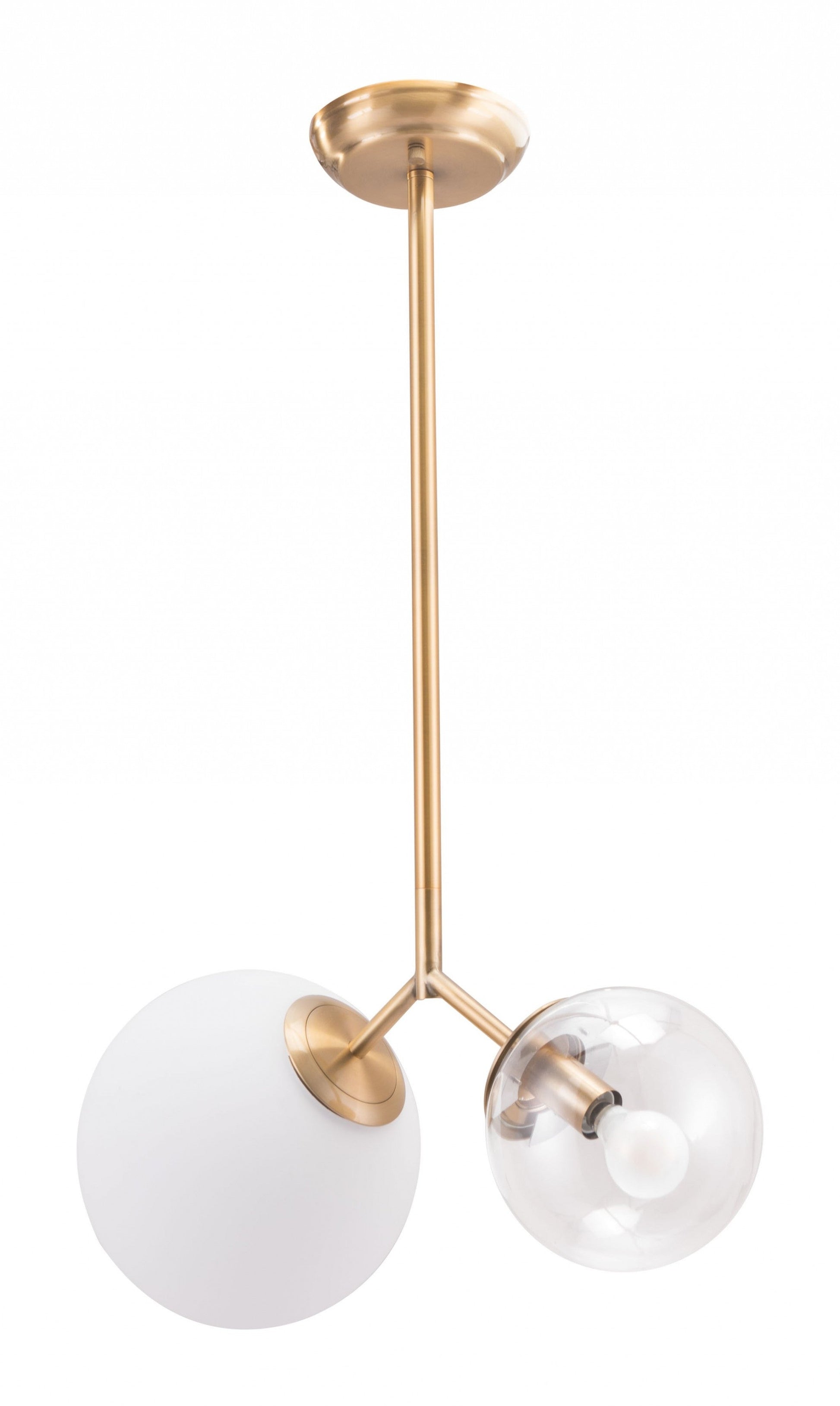 HomeRoots Solar Eclipse Ceiling Lamp With Gold Finish