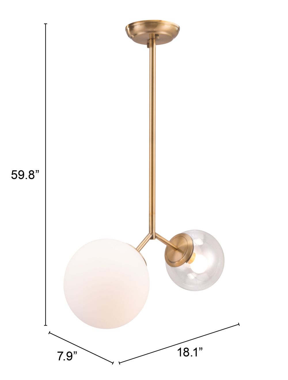 HomeRoots Solar Eclipse Ceiling Lamp With Gold Finish