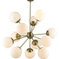 HomeRoots Solea 12-Light Chandelier in Antique Brass Finish