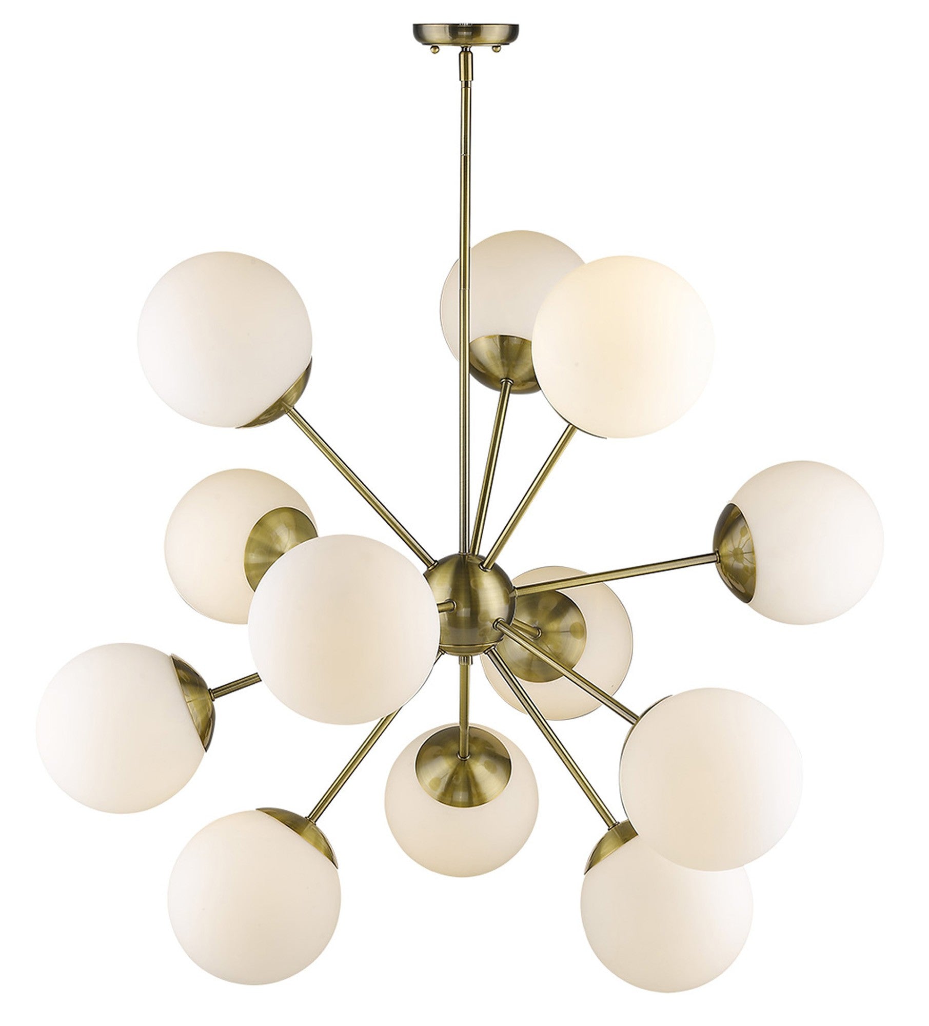 HomeRoots Solea 12-Light Chandelier in Antique Brass Finish