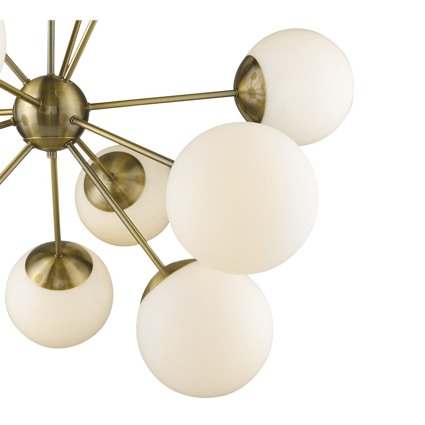 HomeRoots Solea 12-Light Chandelier in Antique Brass Finish