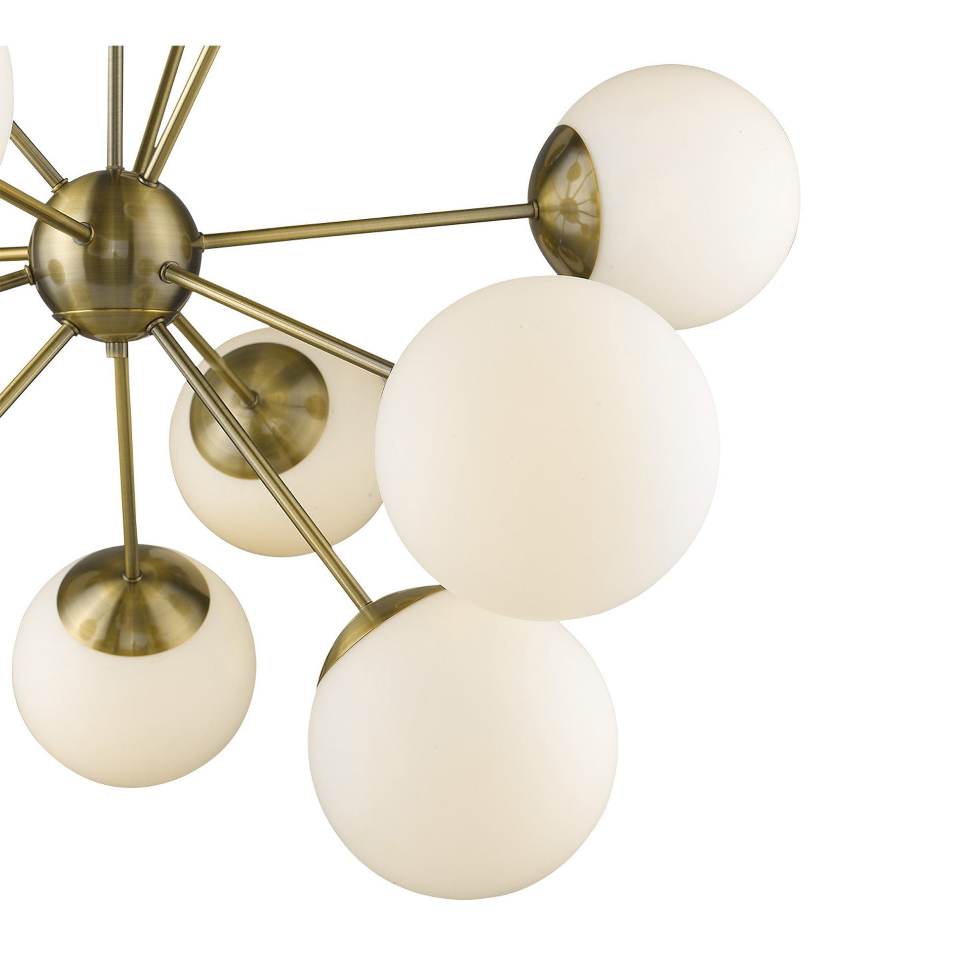 HomeRoots Solea 12-Light Chandelier in Antique Brass Finish