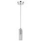 HomeRoots Solo 1-Light Pendant With Square 4-Sided Cut Crystal Shade in Polished Chrome Finish