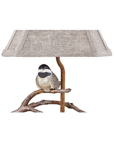 HomeRoots Songbird On A Branch Accent Lamp With Tan Tailored Shade