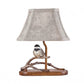 HomeRoots Songbird On A Branch Accent Lamp With Tan Tailored Shade