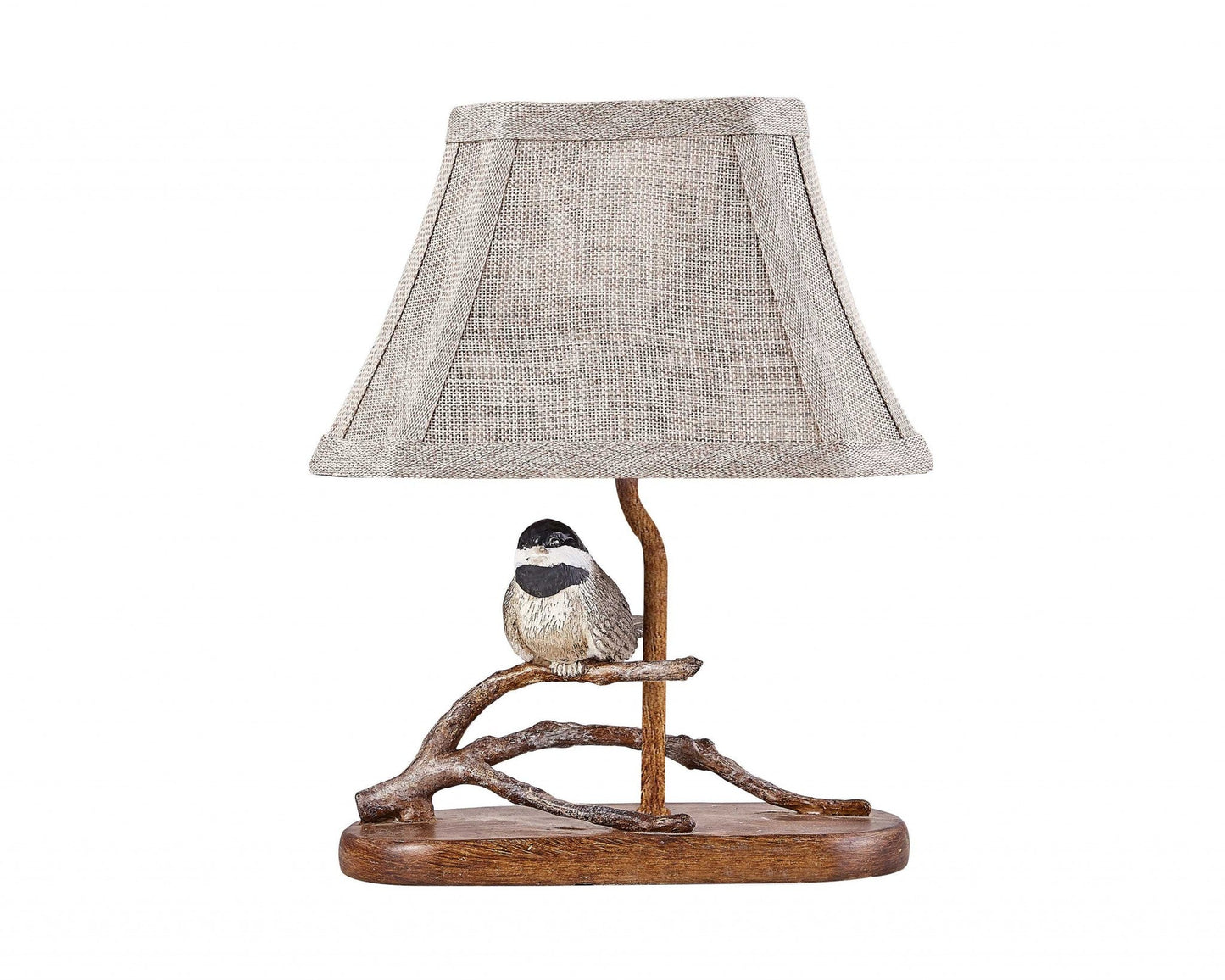 HomeRoots Songbird On A Branch Accent Lamp With Tan Tailored Shade