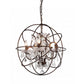 HomeRoots Spherical Chandelier In Antique Bronze Finish