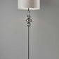 HomeRoots Spherule Mercury Glass Floor Lamp in Black Finish