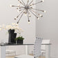 HomeRoots Sputnik Globe Multi Light Dimmable Ceiling Light With Stainless Steel Finish