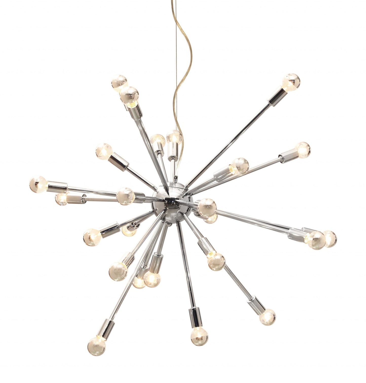 HomeRoots Sputnik Globe Multi Light Dimmable Ceiling Light With Stainless Steel Finish