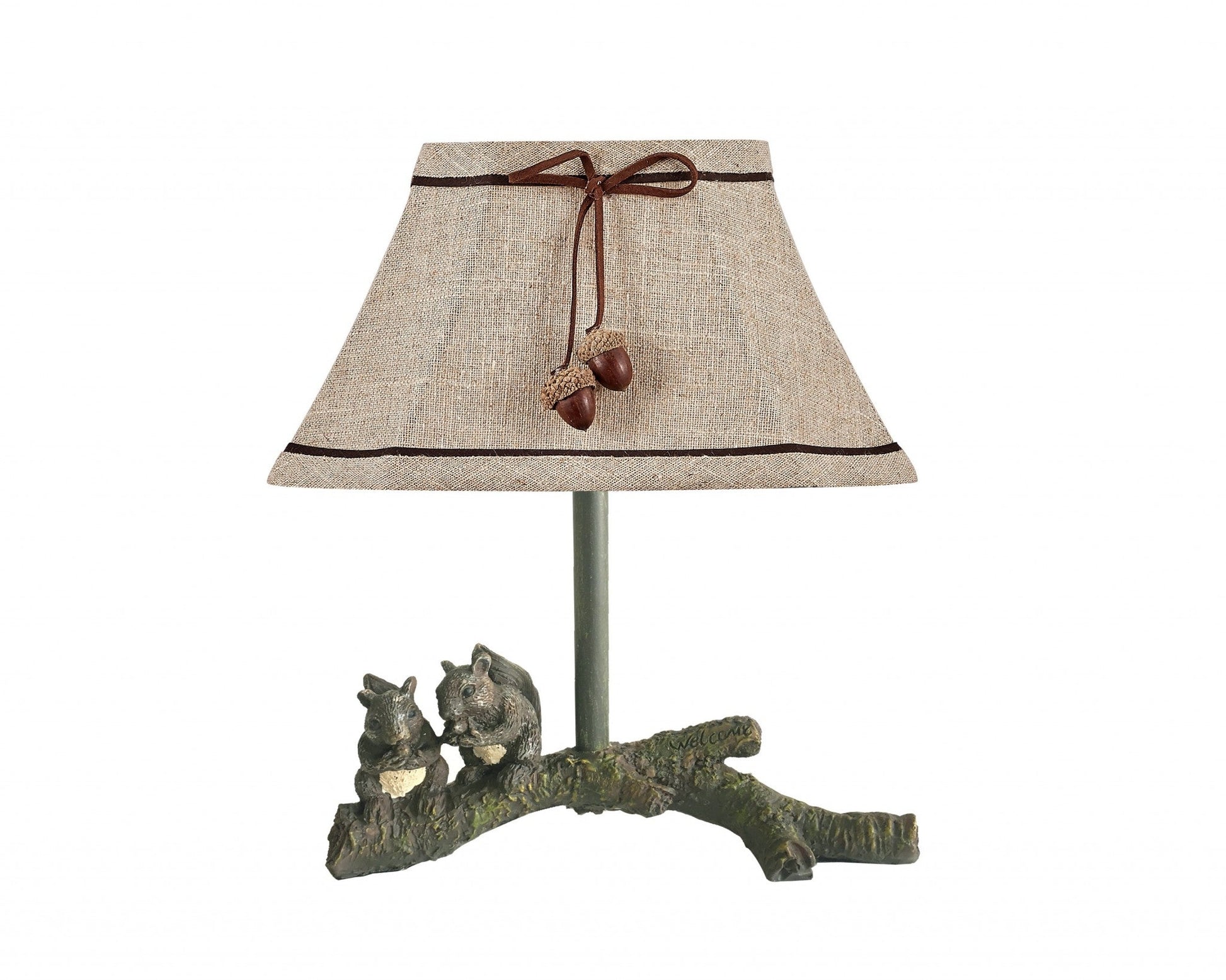 HomeRoots Squirrel Buddies Accent Lamp With Natural Shade