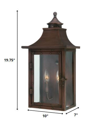 HomeRoots St. Charles 2-Light Acopper Patina Wall Light