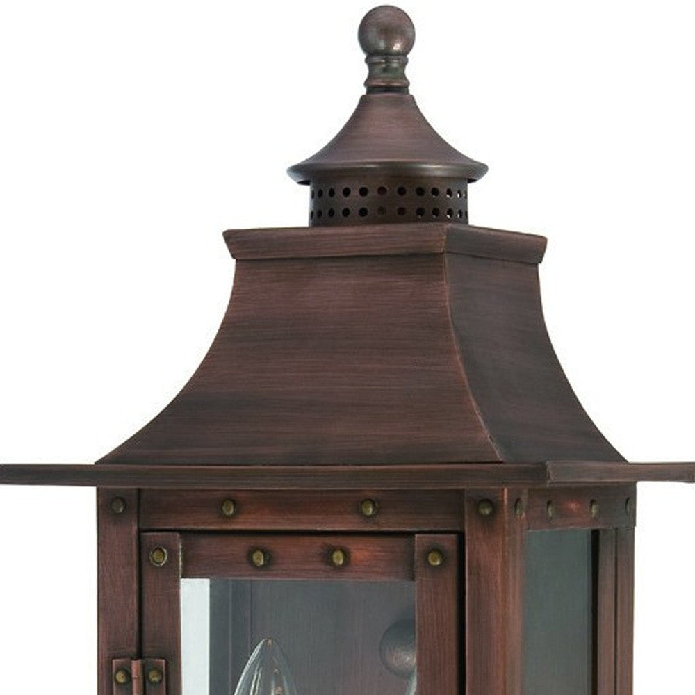 HomeRoots St. Charles 2-Light Patina Wall Light in Copper Finish