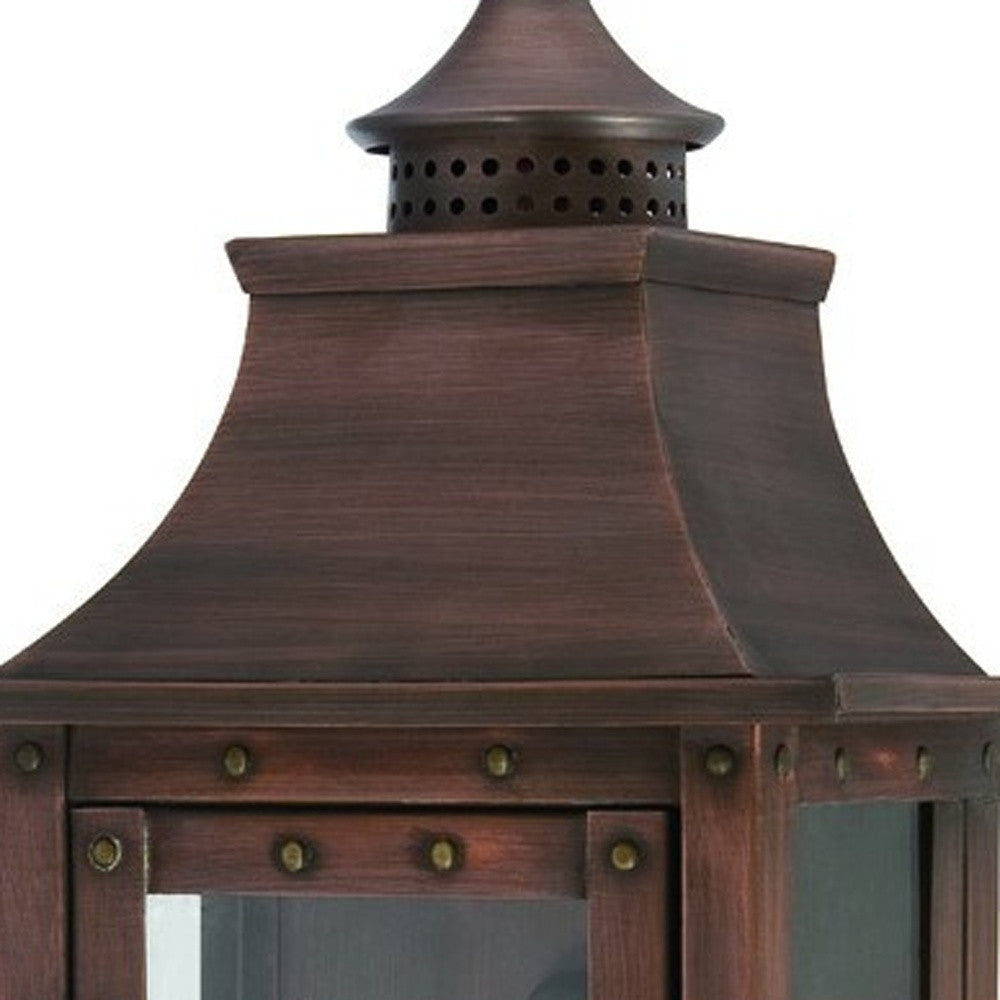 HomeRoots St. Charles 2-Light Patina Wall Light in Copper Finish