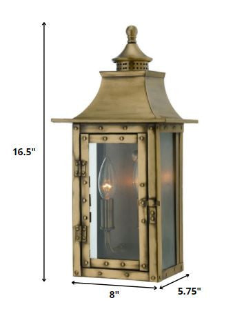 HomeRoots St. Charles 2-Light Wall Light in Aged Brass Finish