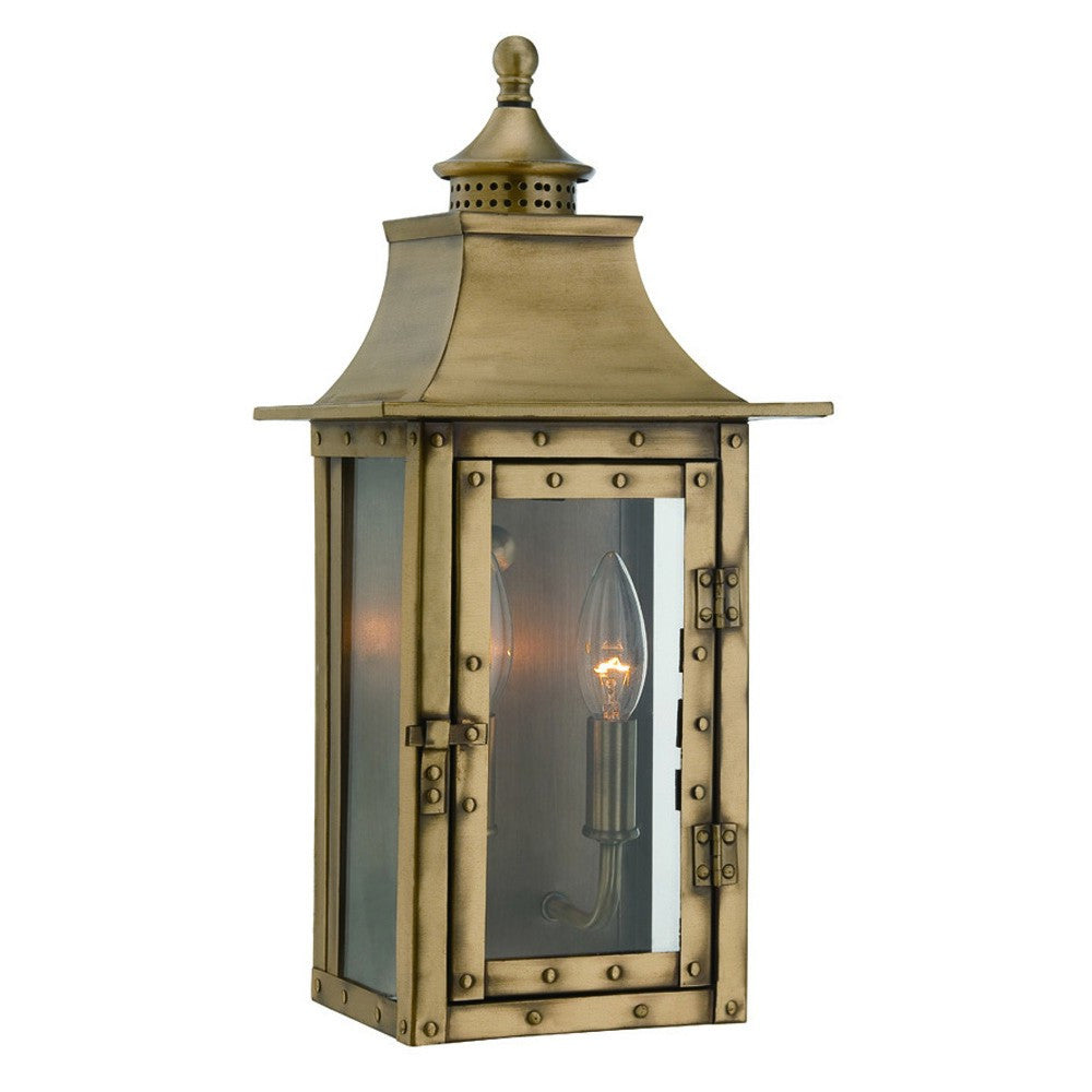 HomeRoots St. Charles 2-Light Wall Light in Aged Brass Finish